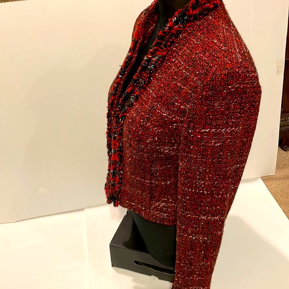 ALFANI Women’s Tweed Wool Blend Lined Business Stylish Chic Jacket size 6 EUC - Picture 9 of 11